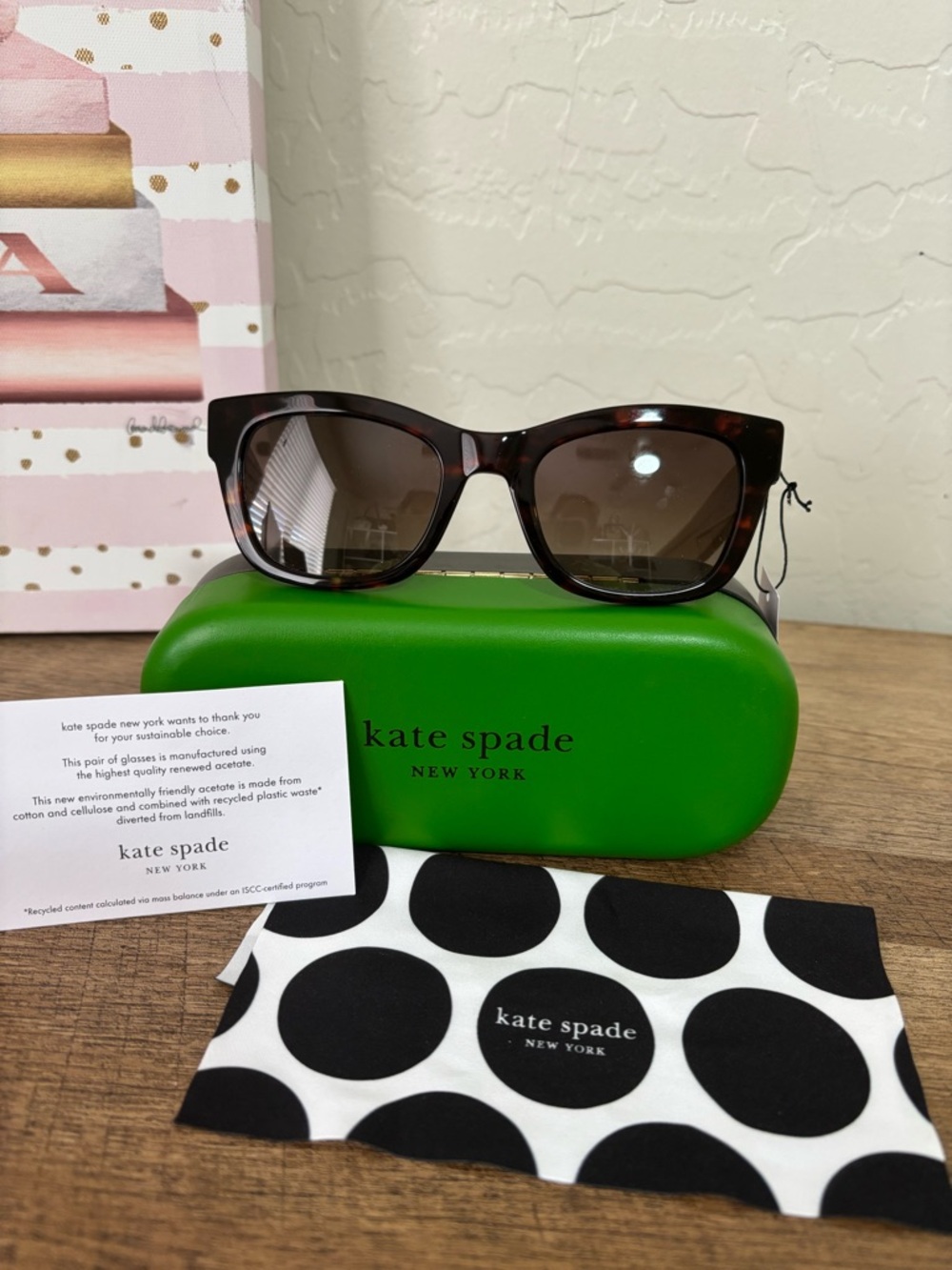 New Kate Spade New York Tortoise Sunglasses with Brown Lenses